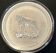 2007-2010- 1 Oz Silver Year Of the Tiger -. 999- Gem- Mintage 56,0777-Comb Ship.