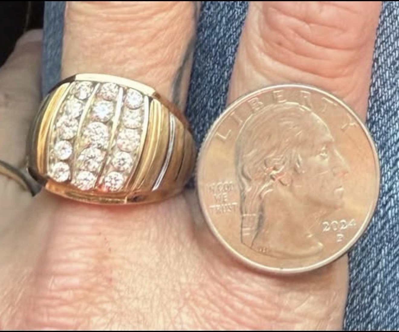 14 Karat Solid, Real Diamond Ring - image 1