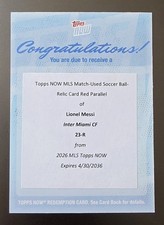2026 Topps NOW MLS Match-Used Soccer Ball-Relic Card Red Parallel - Lionel Messi