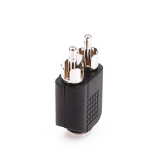 1Pc 3.5mm Audio Stereo Jack Female To 2 RCA Male Connector Adapter Plug