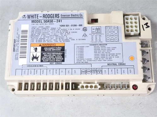 White Rodgers 50A50-241 Furnace Control Circuit Board YORK 031-01266-000 #13