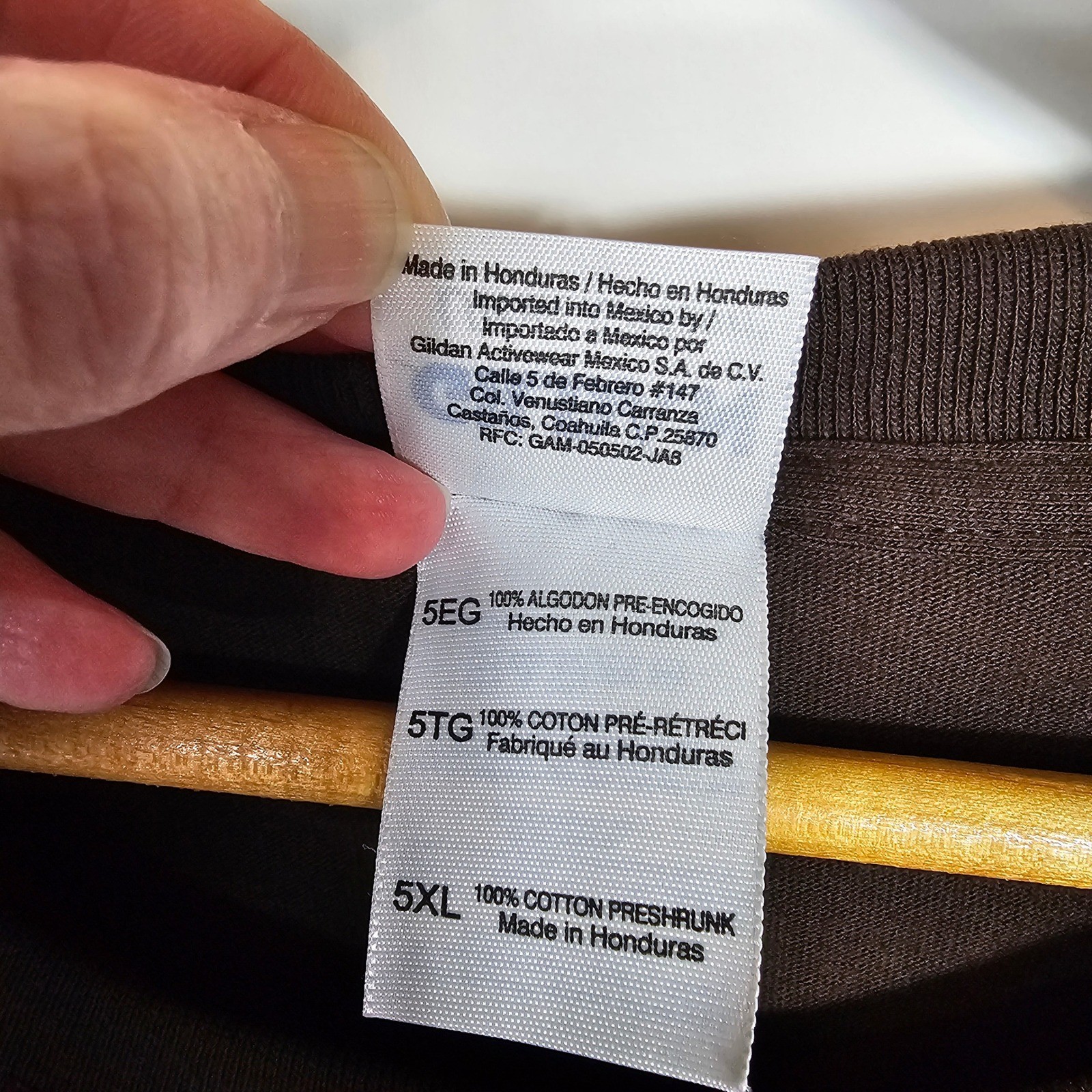 Gildan Ultra Cotton Pocket T-Shirt 5XL Brown Relaxed Fit Menswear Casual