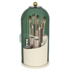 Makeup Brush Holder with Dustproof Cover 360 Rotating Makeup Brush Organizer ...