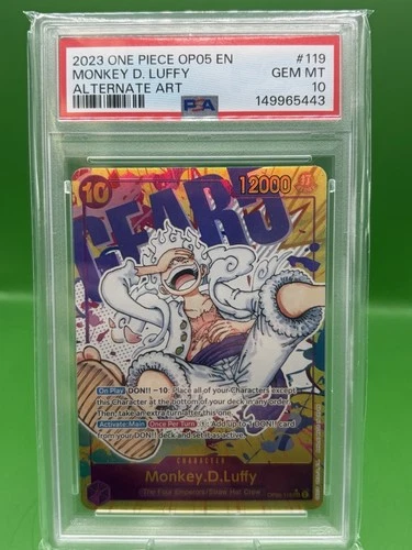 2023 One Piece Monkey D. Luffy Alt Art OP05-119 SEC PSA 10 Gem Guard Included