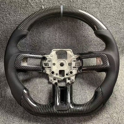 GRAY CENTER LINE Carbon Fiber Steering Wheel for Ford Mustang GT 15-23