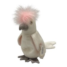 Ty Beanie Babies Kuku Cockatoo Bird White Pink 1998 Bean Plush Toy