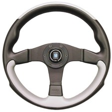 Nardi Leader 348mm Black Gray Leather Steering Wheel Horn Miata Rx-7 Silvia Jdm