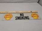 Shell Gas & Oil No Smoking Metal Sign Vintage Gas Pump Sign 20" Long