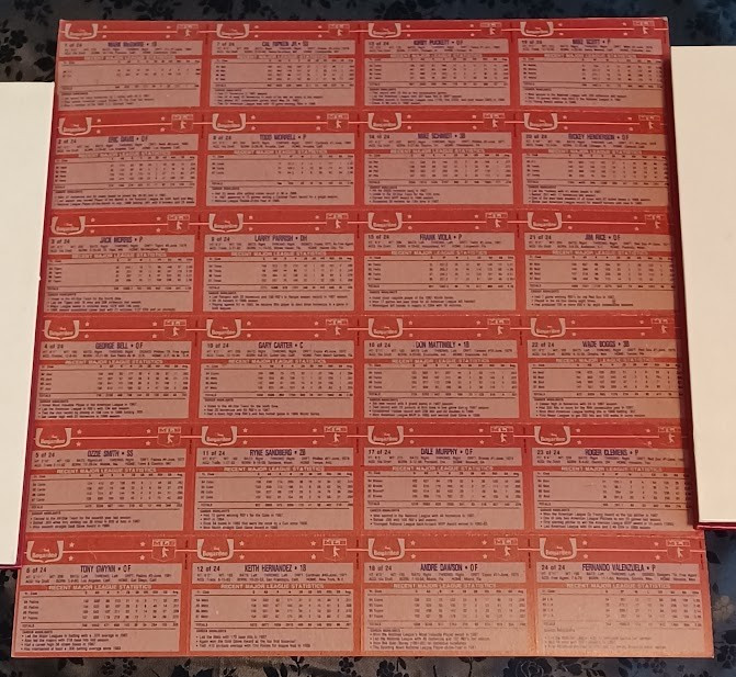 1988 Chef Boyardee MLB Baseball - RARE Uncut Card Sheet