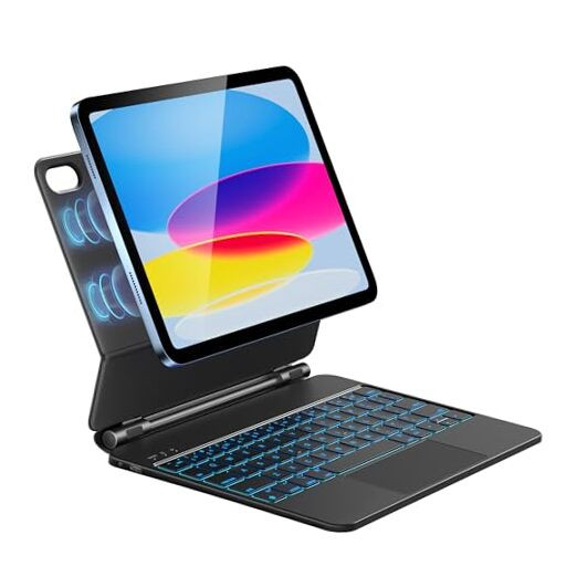Slim Magic Black Organic-Silicon PU Keyboard Case for iPad 10th Gen