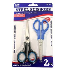 5.25 and 5.5 Inch Soft Grip Steel Scissors Set: 2 Pack
