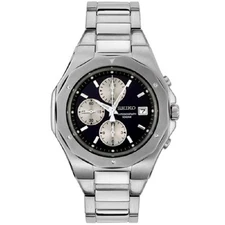 SEIKO 5 SND547 Quartz Royal Oak Black AP Stainless Steel Wristwatch MSRP $375!