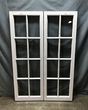 Pair Antique Shabby Exterior 8 Lite 18x54 VTG Casement Windows Chic Old 1731-25B