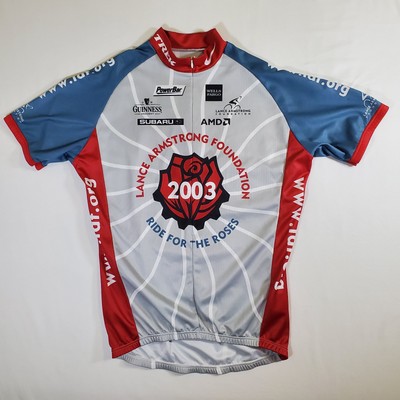 Nike Lance Armstrong Ride for The Roses VTG Y2K 2003 M 1/2 Zip Cycling Jersey