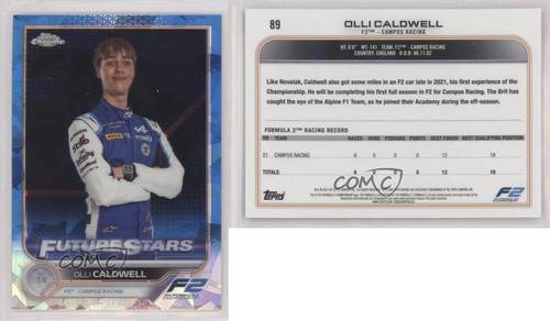 2022 Chrome Sapphire Edition Formula 1 F2 Racers Future Stars Olli Caldwell 7m3 - Picture 3 of 3