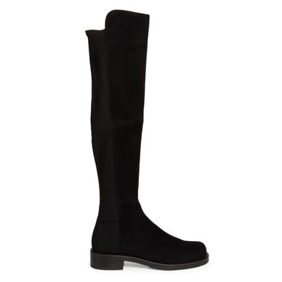 New Stuart Weitzman 5050 Bold Over The Knee Boot Black Suede Sz 6.5