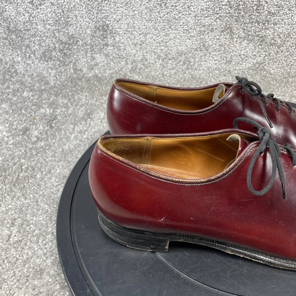 Church's Oxford Shoe Mens Size 10.5 C Custom Grade Round Toe Work Red Leather - Image 3 of 4