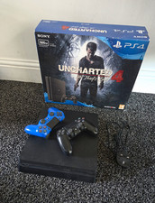 Sony PlayStation 4 PS4 500GB Black Console Bundle w/ 2 Controllers Uncharted 4