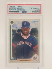 MAURICE VAUGHN RC 1991 Upper Deck Baseball  Autographed Star Rookie  #5 Red Sox