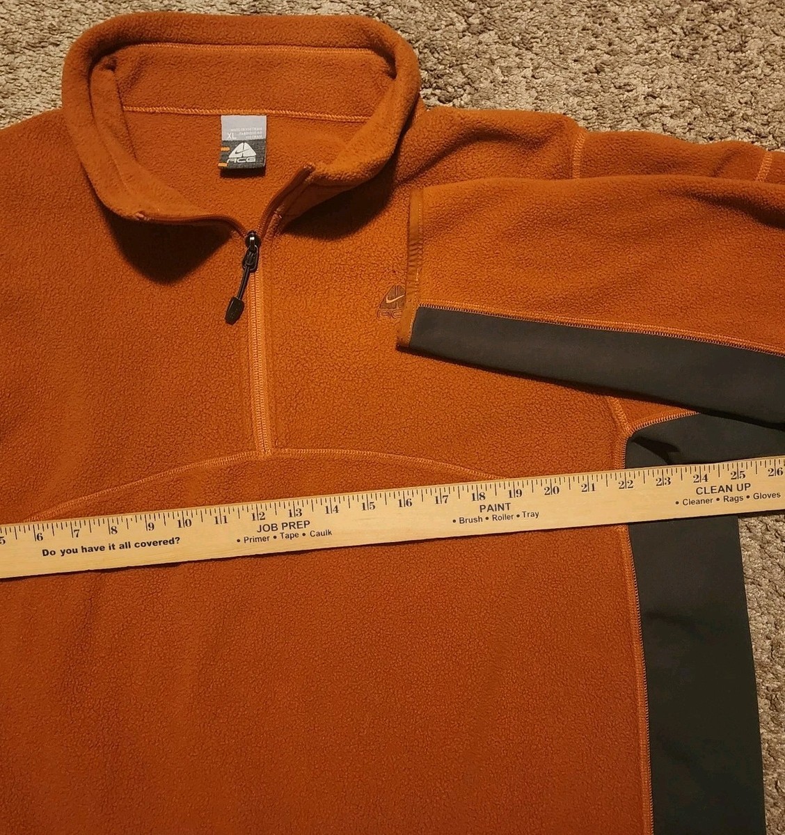 Nike ACG Vintage Y2K Orange Half Zip Fleece Pullover Mens XL