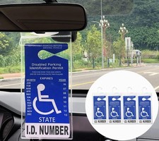 4 PCS Handicap Placard Holder for Auto, Ultra Transparent Handicapped Placard 4
