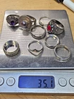 Lot of 11 Vintage 925 Sterling Silver Rings - Sizes 5-11  35.2g