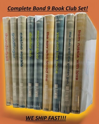 A James Bond Novel Set of (9) Book Club Editions - Ian Fleming - 1953-1965 HCDJ