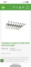 ThinkGrow Model-W 630 Watt LED Grow Light