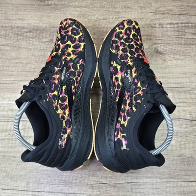 Brooks Launch GTS 9 Women's Sz 9B Black Yellow Pink Leopard Print