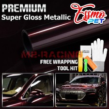 Essmo Pet Super Gloss Metallic Rose Black Auto Vinyl Wrap Film Decal Like Paint