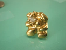 Faux Gold Nugget Rhinestone Embedded Vintage Tie Tack Lapel Pin z02