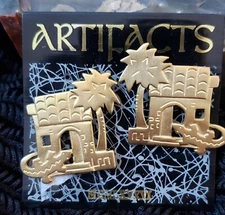 JJ Artifacts Collectors Lizard Large Fun Artsy Resort Retro Earrings