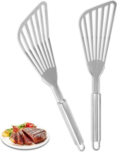 2Pack Fish Spatula Stainless Steel,Premium Fish Turner Spatula Flexible Barbecue - Picture 2 of 7