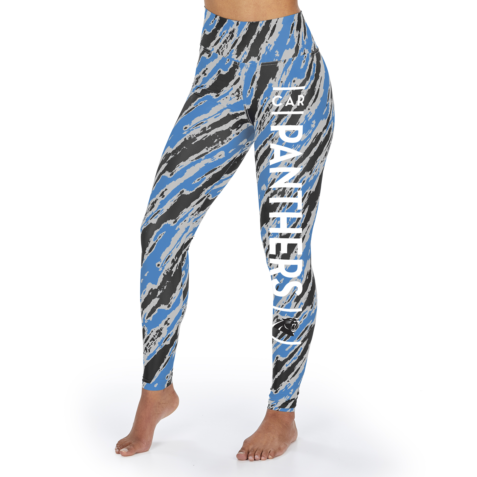 Леггинсы с диагональной полосой от Zubaz NFL Womens Carolina Panthers