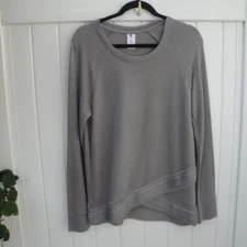 Active Life Women's Top Long Sleeve Knit Shirt Silver Bell Medium