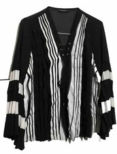 Dor Dor Contour Women Blouses Black  White Bell Top Long Flared Sleeves Large