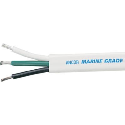 Ancor 131310 Triplex Cable, 12/3 AWG (3 x 3mm2), Flat - 100ft,Black/Green/White