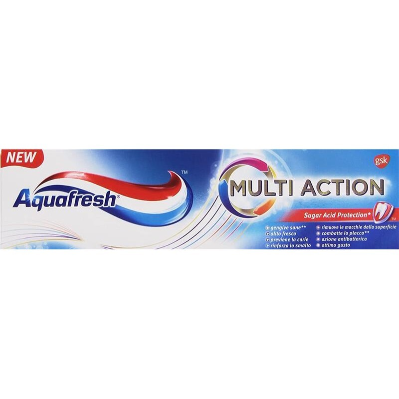 SET 12 PZ AQUAFRESH DENTIFRICIO MULTIACTION 8 AZIONI SUI DENTI 12 X 75 ML