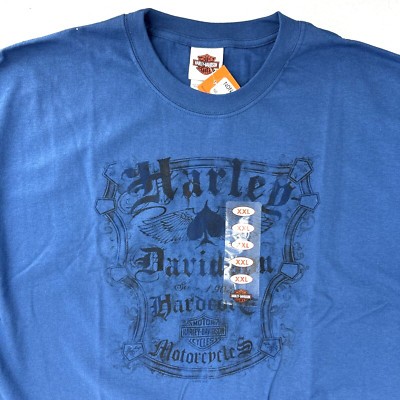 Harley Davidson Beartooth Billings MT T Shirt sz 2XL XXL Blue Spade Shield NWT
