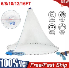 3/4/5/6/8FT Radius Fishing Cast Net Bait Easy Throw Hand Cast Strong Nylon Mesh