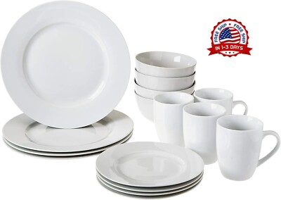 Juego De Vajilla De Porcelana Duradera De 16 Piezas Apto Para