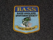 Vtg B.A.S.S. Patch Bass Anglers Sportsman Society 30th Anniversary 3.5" x 4.25"