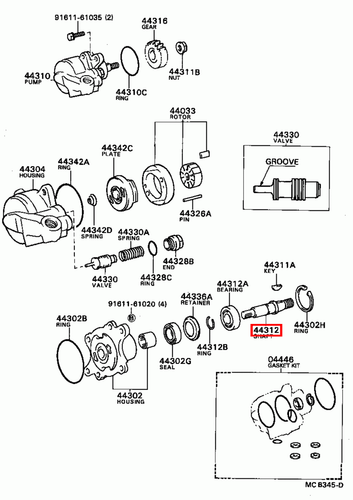 Genuine LandCruiser 80 105 Series 1HD 1HZ Power Steering Pump Shaft - Picture 5 of 20