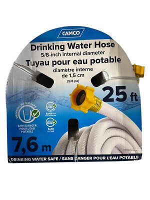 Camco 25-Ft Drinking Water Hose, Lead Free, BPA Free, Drinking Water Safe
