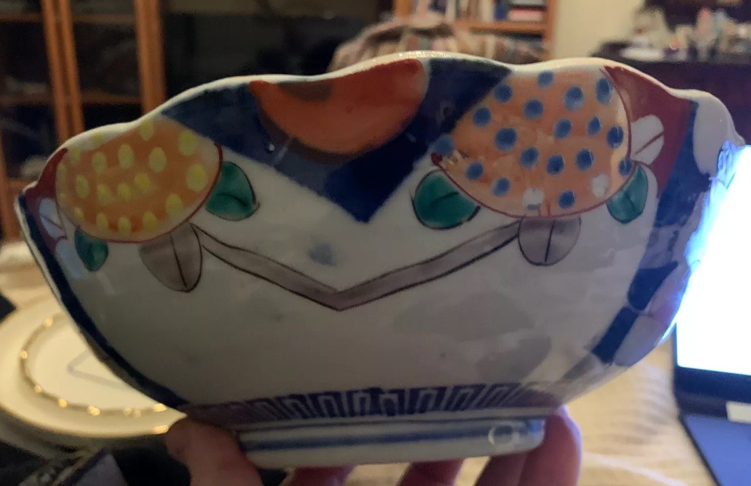 Antique Japanese Satsuma Punch Bowl With Painted Panels Meiji Period eBay