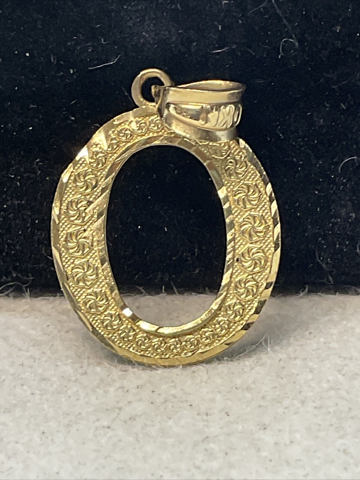 Solid 10K Yellow Gold Diamond Cut INITIAL LETTER … - image 1