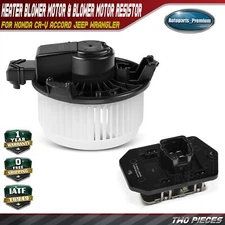 2x Heater Blower Motor Resistor & Motor for Ram 1500 2500 Dodge Ram 2500 3500
