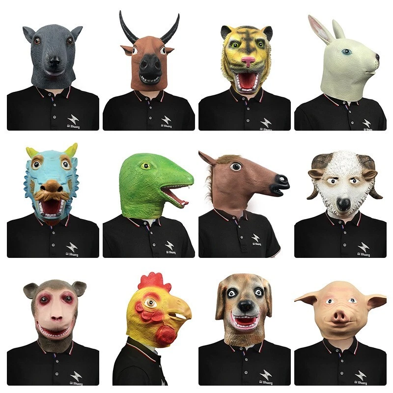 Masquerade Latex Fancy 12 Zodiac Animals Head Mask Carnival Party Roleplay Props - Image 2 of 4