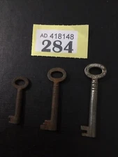 3 X Vintage Rusty  Metal  Colour  Hollow Barrel Key 39mm  To 59mm  List 284