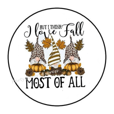 10cm Auto-Aufkleber Sticker Decal Laptop Farbe I Love Fall Most All Gnome R122